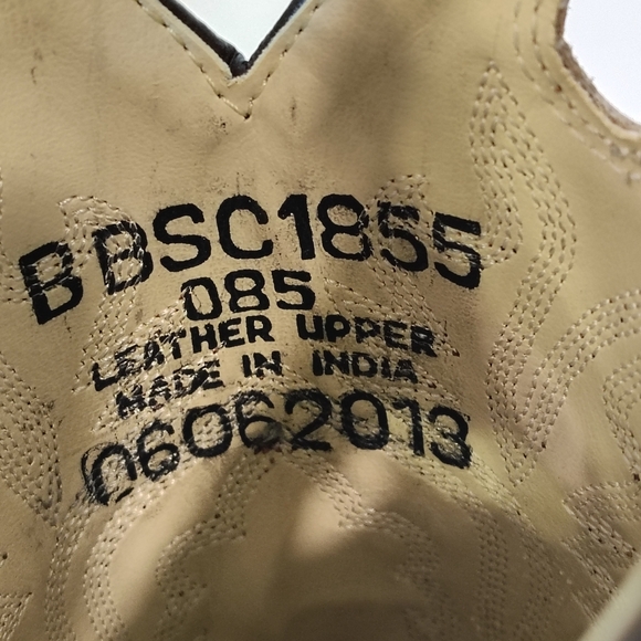 OLD WEST LEATHER COWBOY BOOTS KIDS 8.5 BBSC1855 BROWN TAN COWBOY RODEO FAIR - Picture 9 of 9